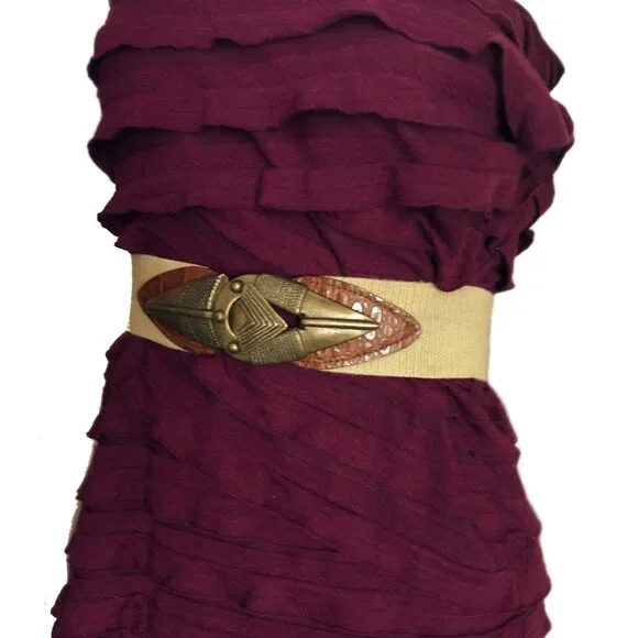 Vintage Omega stretch arrowhead belt — Made in USA, Small (24") - Picture 5 of 11